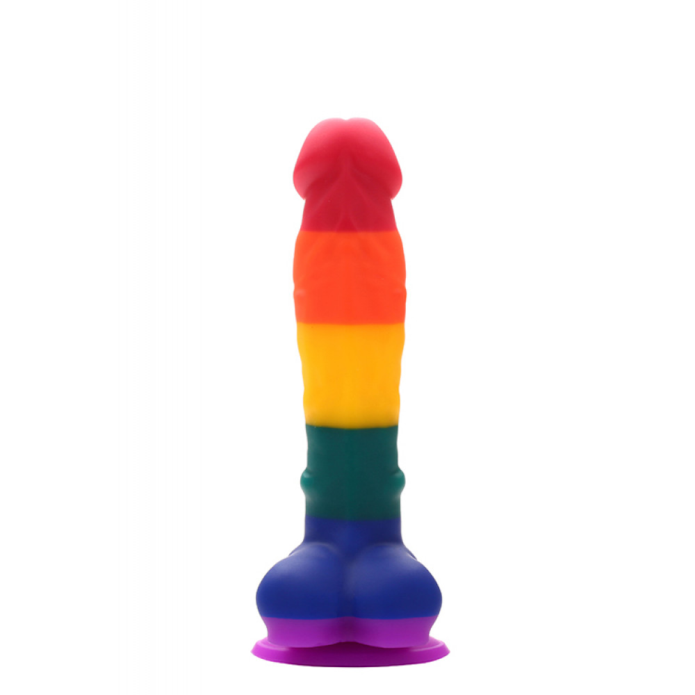 Фаллоимитаторы на присоске, двойные - Радужный фаллоимитатор COLOURFUL LOVE DILDO 1
