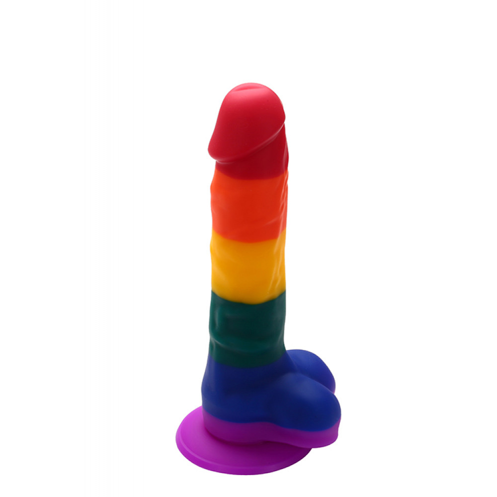 Фаллоимитаторы на присоске, двойные - Радужный фаллоимитатор COLOURFUL LOVE DILDO 2