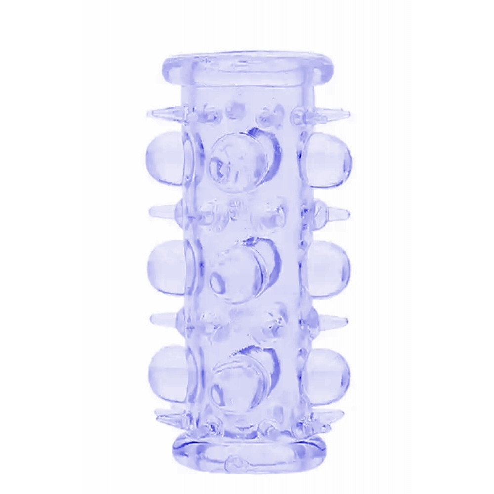 Эрекционные кольца и насадки на член - Насадка стимулирующая BOSS Stretchy Sleeve Blue, BS6700013
