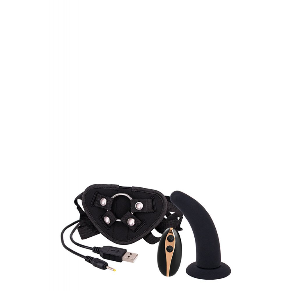 Женские страпоны - DT51128 Страпон женский с пультом управления Seven Creations DILDO STRAP-ON BLACK
