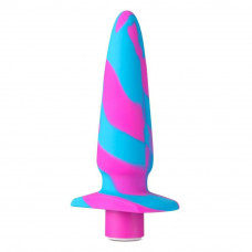 Анальный виброплаг Avant Vibrotize Fuchsia розово-голубой, 12.7 х 3.1 см