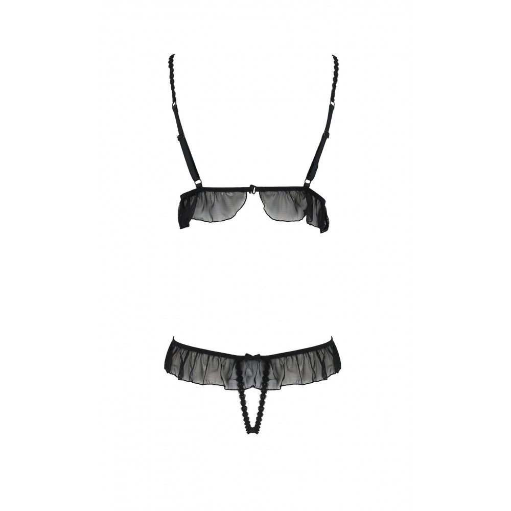Эротическое белье - Боди с оборками и открытым доступом LEILA BODY black S/M - Passion 2
