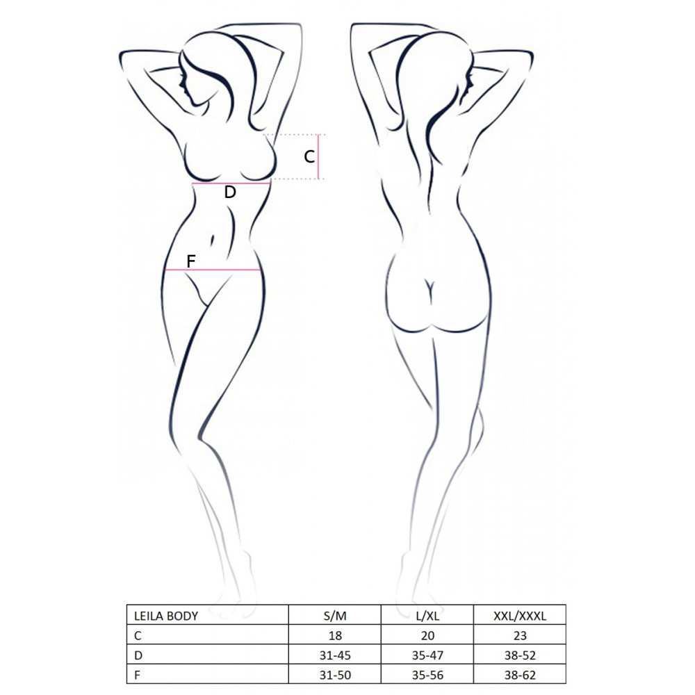 Эротическое белье - Боди с оборками и открытым доступом LEILA BODY black S/M - Passion 3