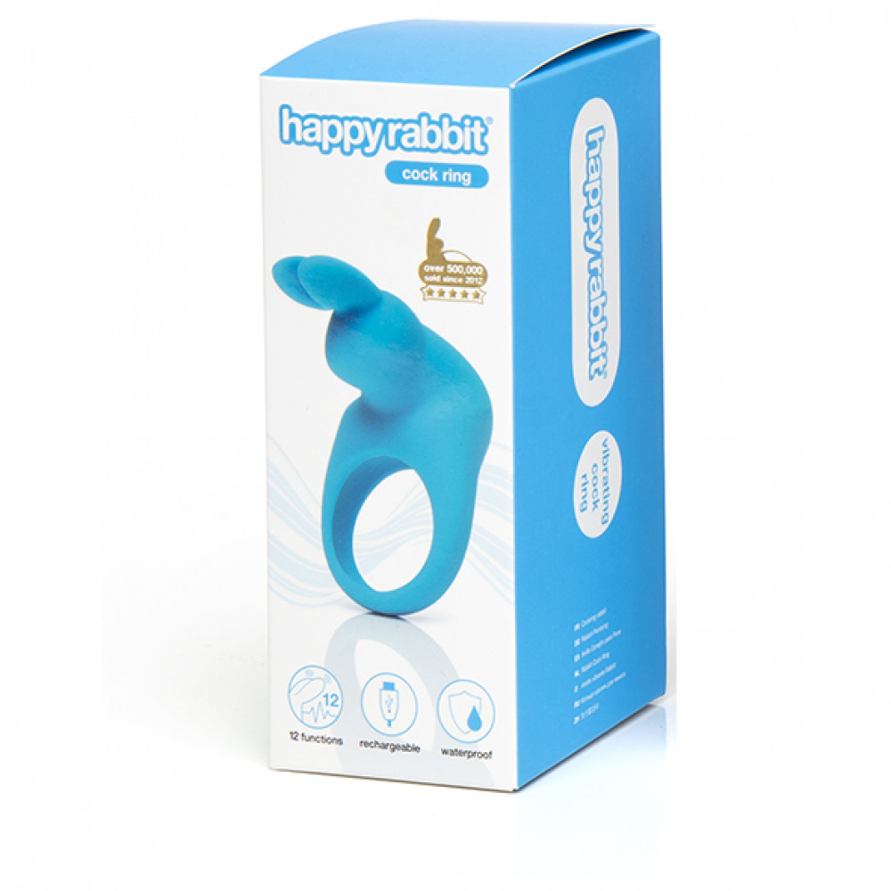 Эрекционные кольца с вибрацией - Эрекционное кольцо Happy Rabbit Rechargeable Cock Ring Blue 1