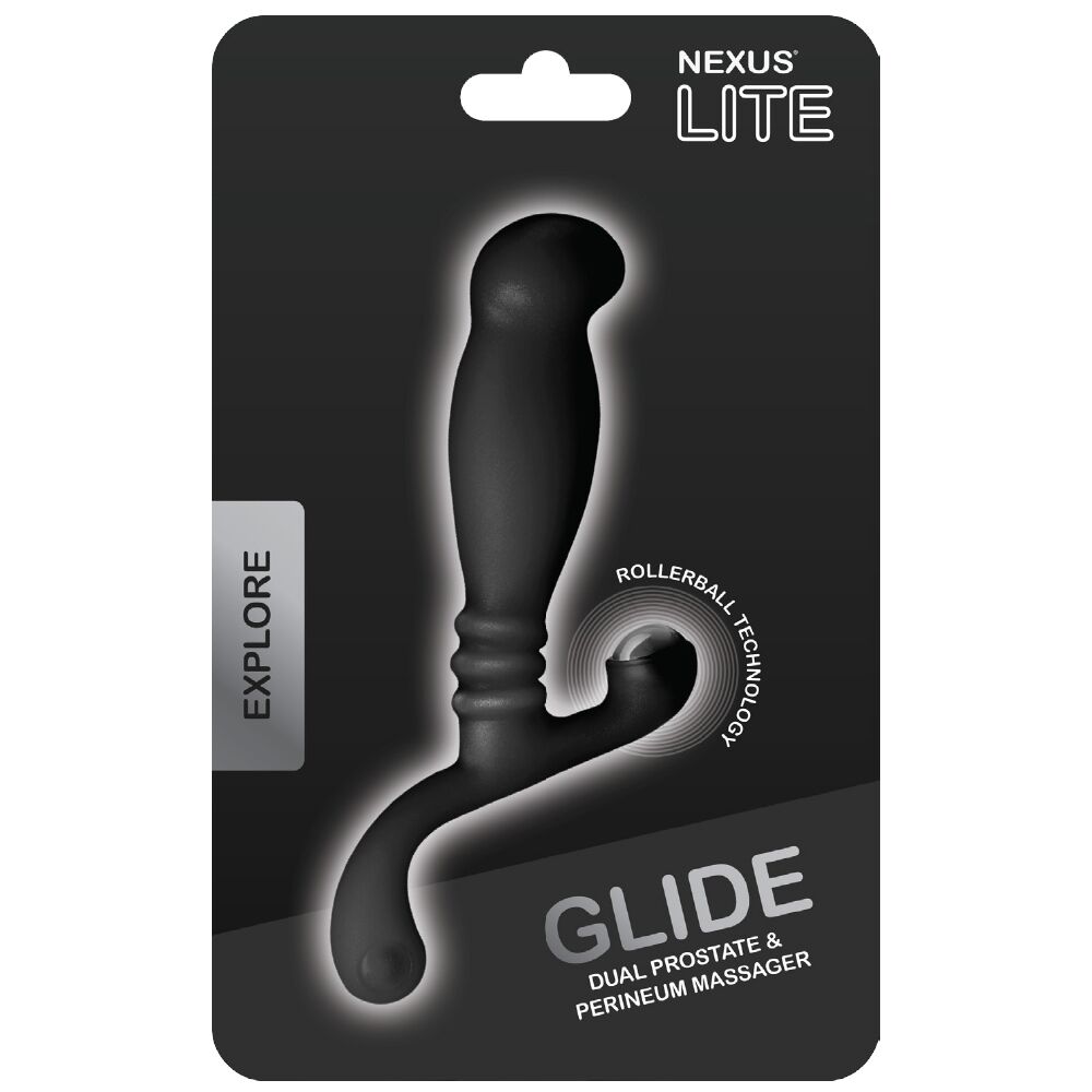 Массажёры простаты без вибрации - Массажер простаты Nexus Glide Black для новичков, ульрастимулирующий, с массажером промежности 1