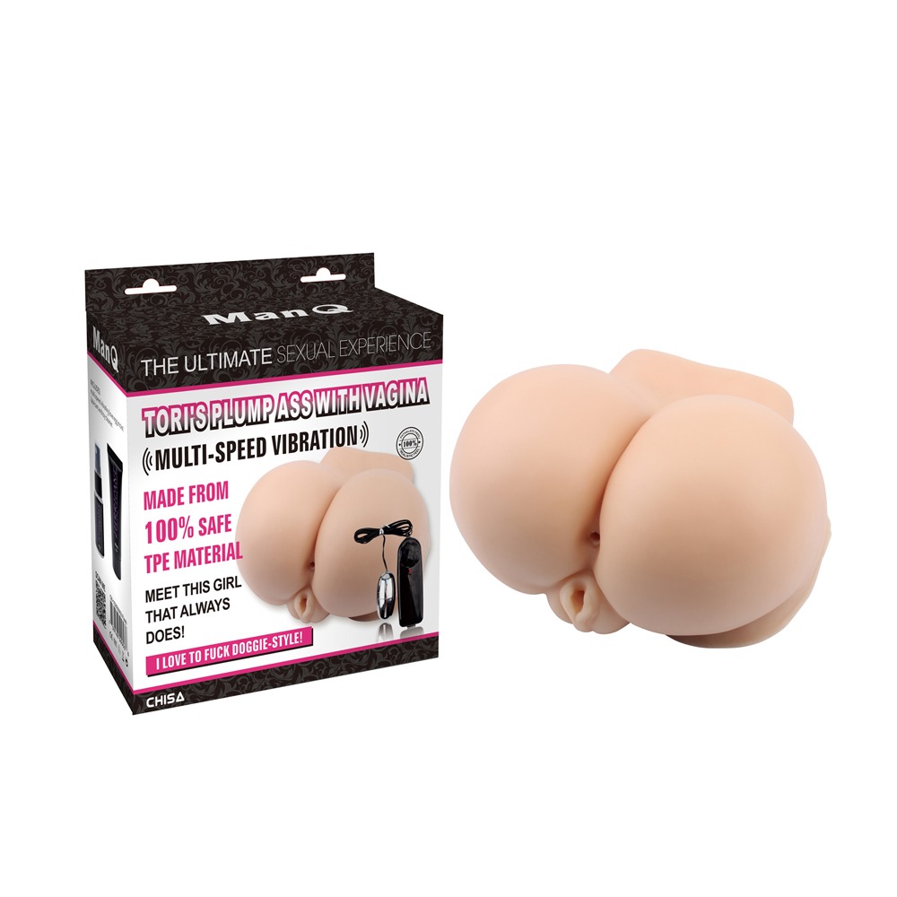 Секс игрушки - Мастурбатор полуторс с вибрацией киберкожа Chisa Man Q Tori's Plump Ass With Vag, телесный