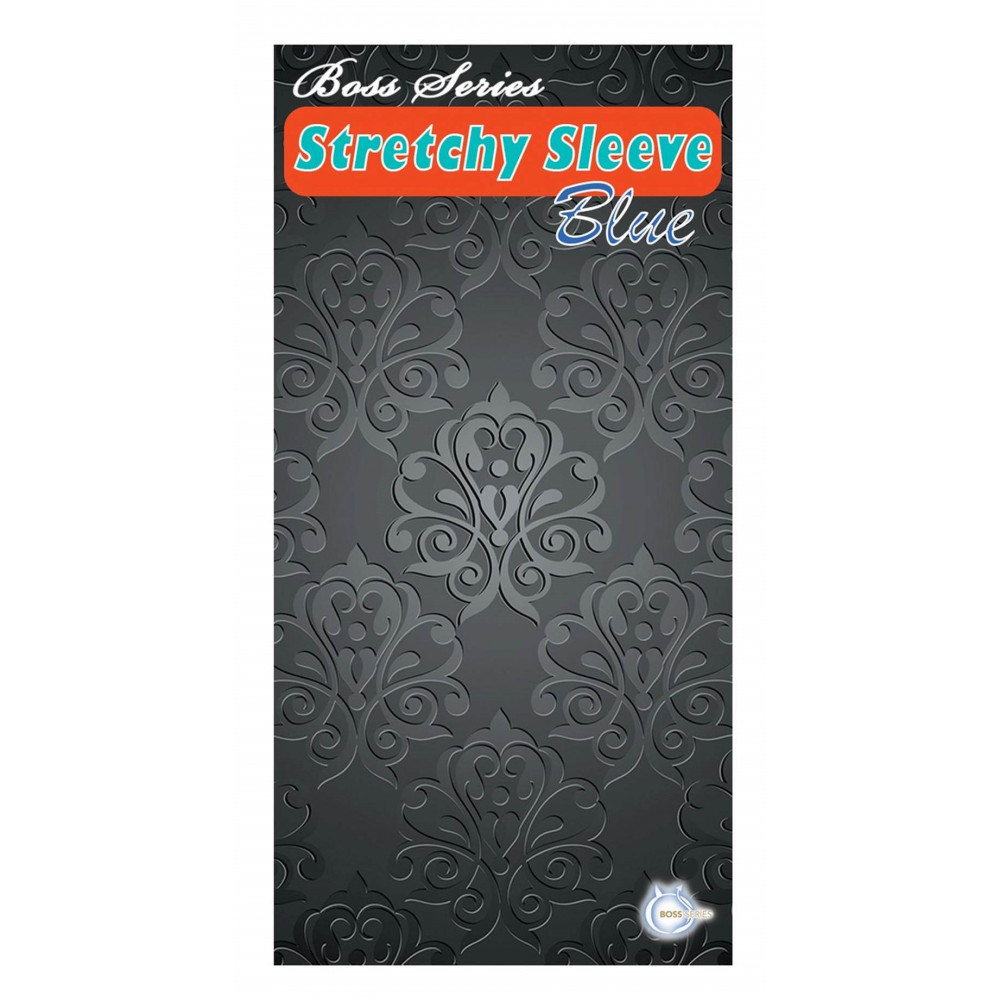 Эрекционные кольца и насадки на член - Насадка стимулирующая BOSS Stretchy Sleeve Blue, BS6700013 1