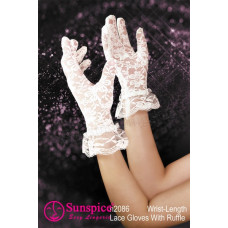 Перчатки короткие кружевные Sunspice, белый