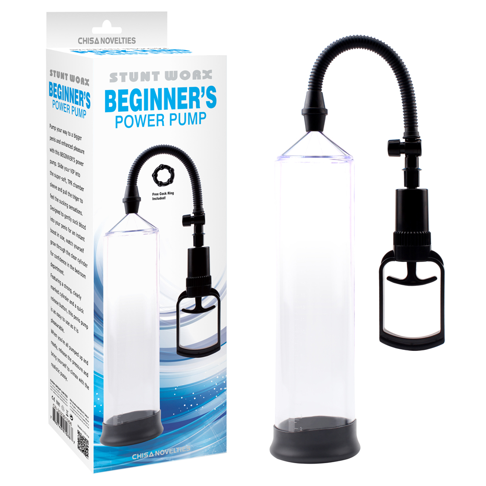 Секс игрушки - Помпа с эрекционным кольцом насадкой Chisa Stunt Worx Beginner's Power Pump механическая