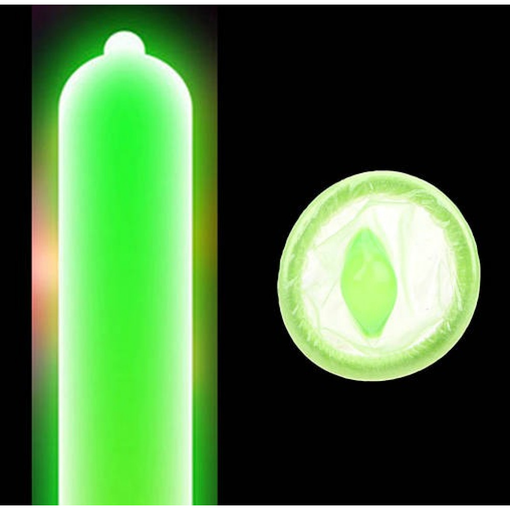 Лубриканты - Презервативы флуоринсцентные ONE Glowing Pleasures (цена за упаковку, 3 шт) 2