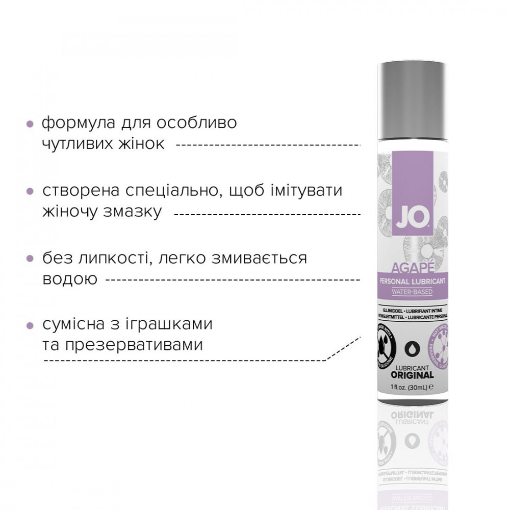 Смазка на водной основе - Смазка на водной основе System JO AGAPE - ORIGINAL (30 мл) без глицерина, гликоля и парабенов 2