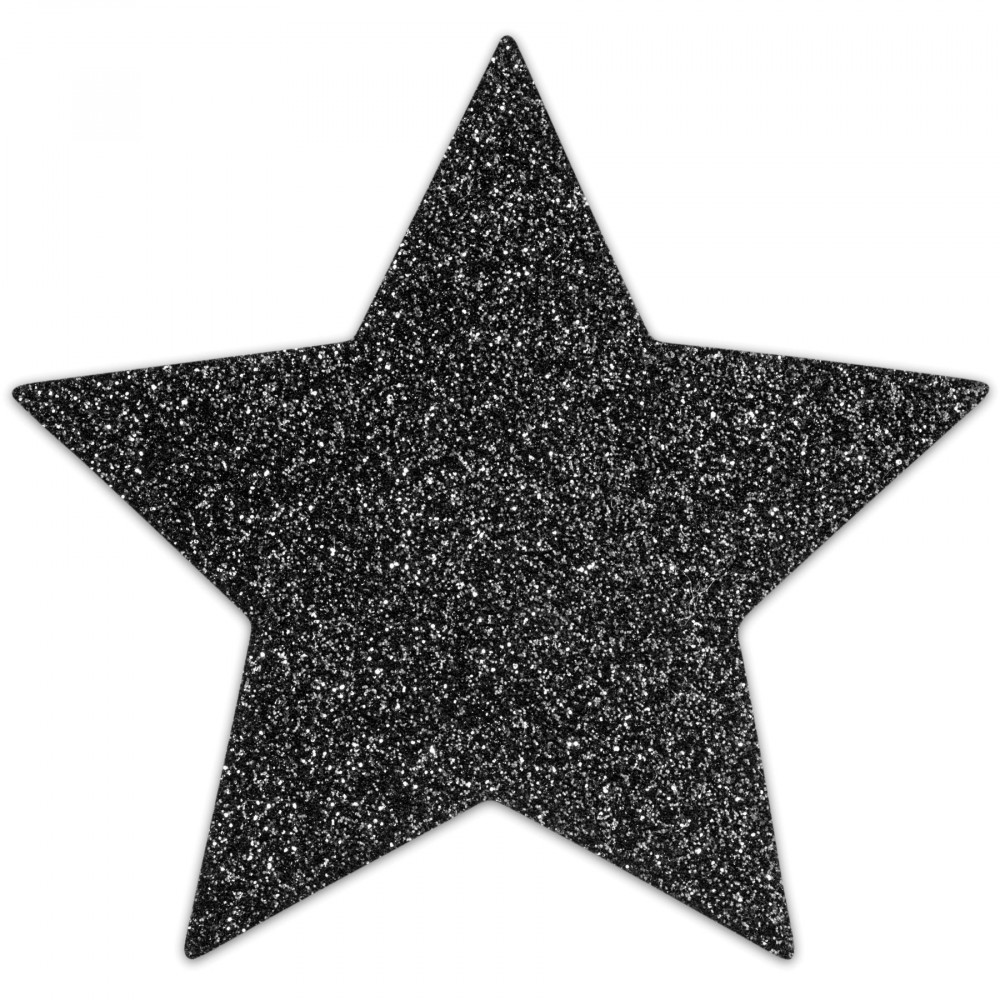Интимные украшения - Пэстис - стикини Bijoux Indiscrets - Flash Star Black, наклейки на соски 1