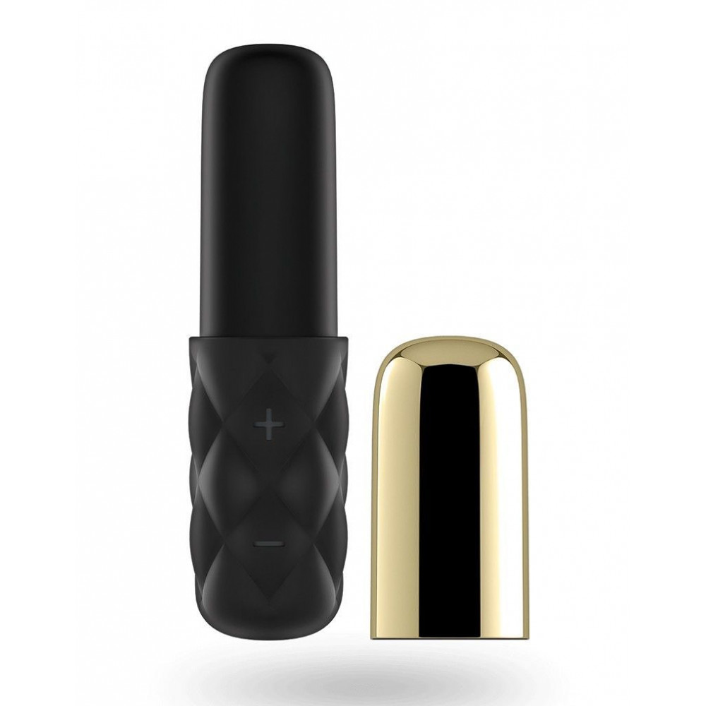Клиторальный вибратор - Мощный мини-вибратор Satisfyer Sparkling Darling Gold со съемным колпачком, 15 режимов работы 1
