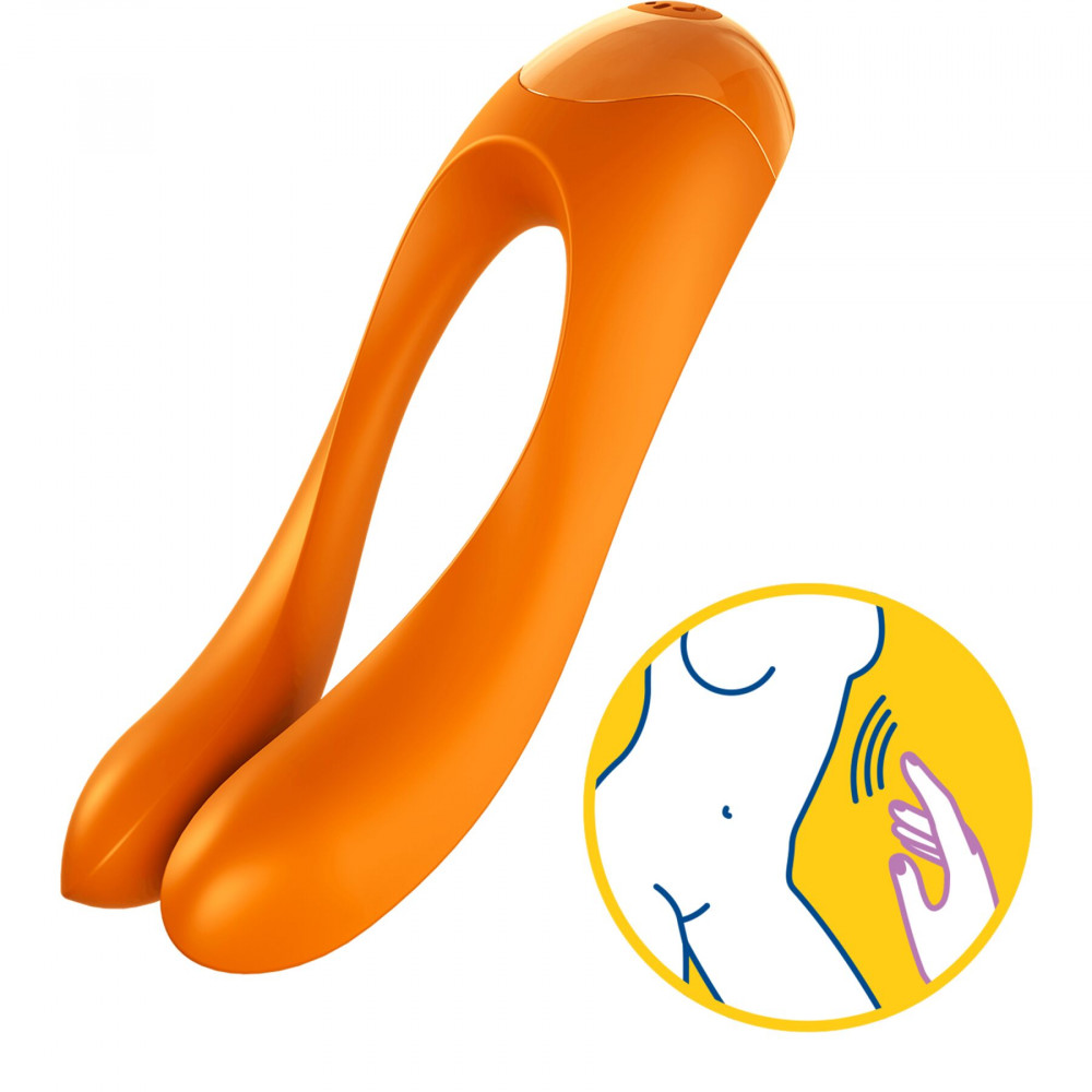 Мини вибраторы - Вибратор на палец Satisfyer Candy Cane Orange 2