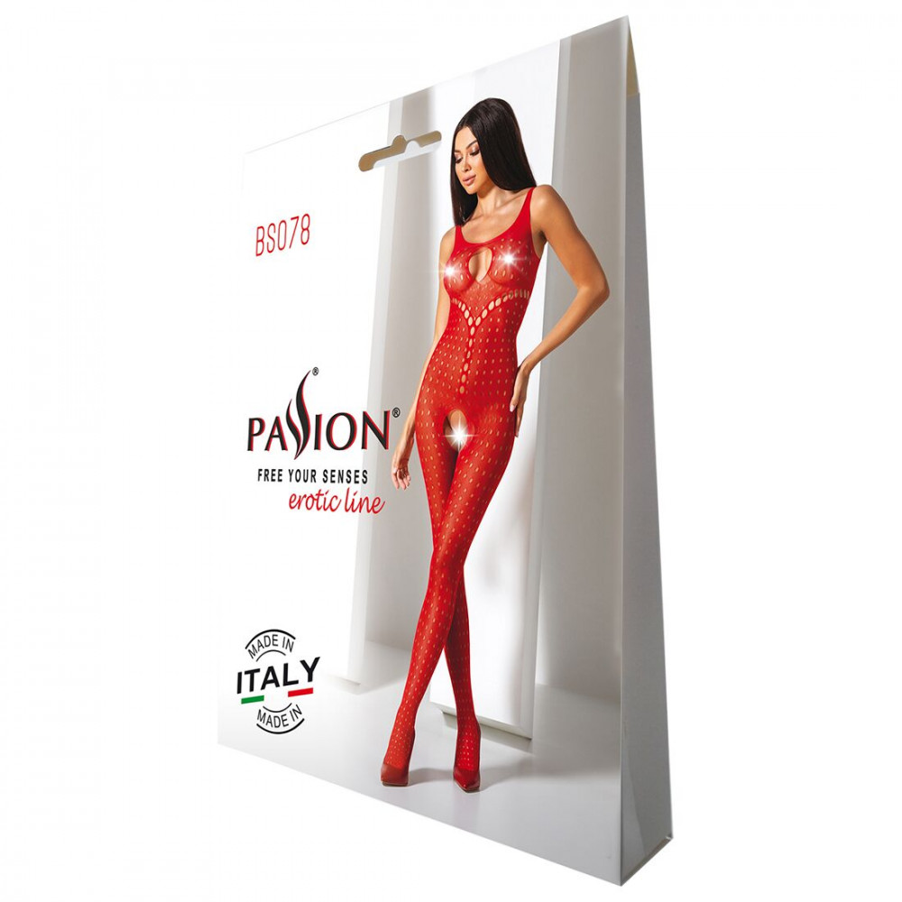 Бодистокинг - Бодистокинг с доступом к интимным местам Passion BS078 red 2