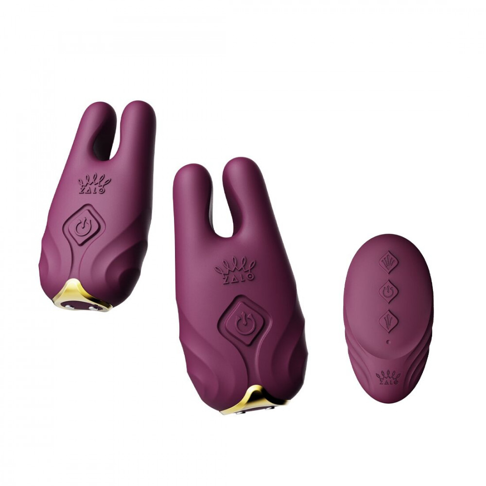 Для груди и сосков - Смарт-вибратор для груди Zalo - Nave Velvet Purple, пульт ДУ, работа через приложение
