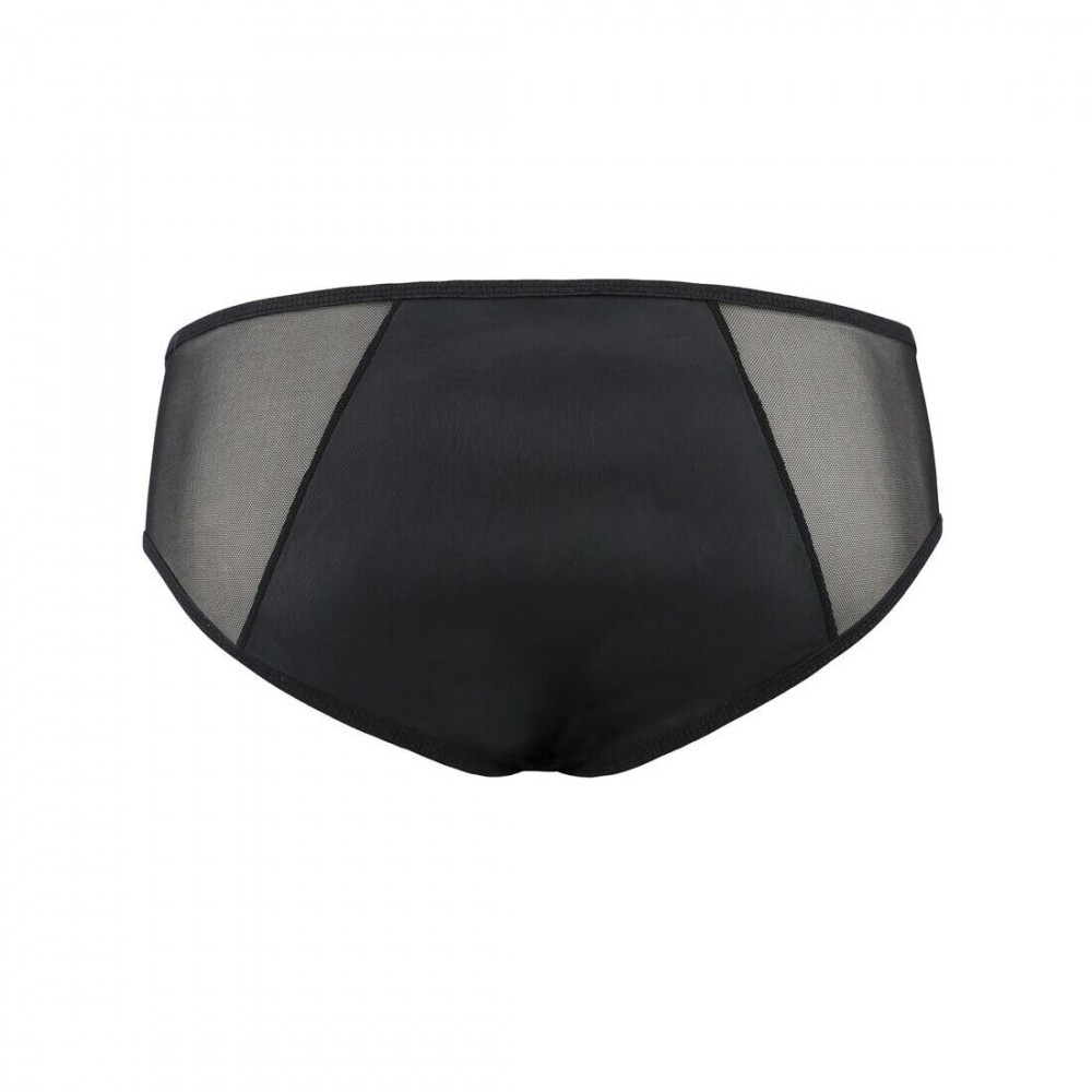 Стринги, трусы и шорты - Мужские слипы на молнии Passion 042 Slip Timmy XXL/XXXL Black, экокожа, сетка 1