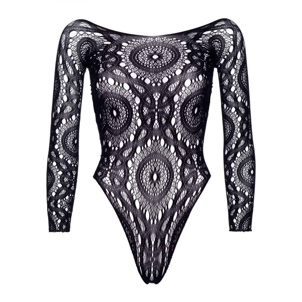 Эротическое боди - Боди Leg Avenue Snap crotch thong back teddy Black M/L 3