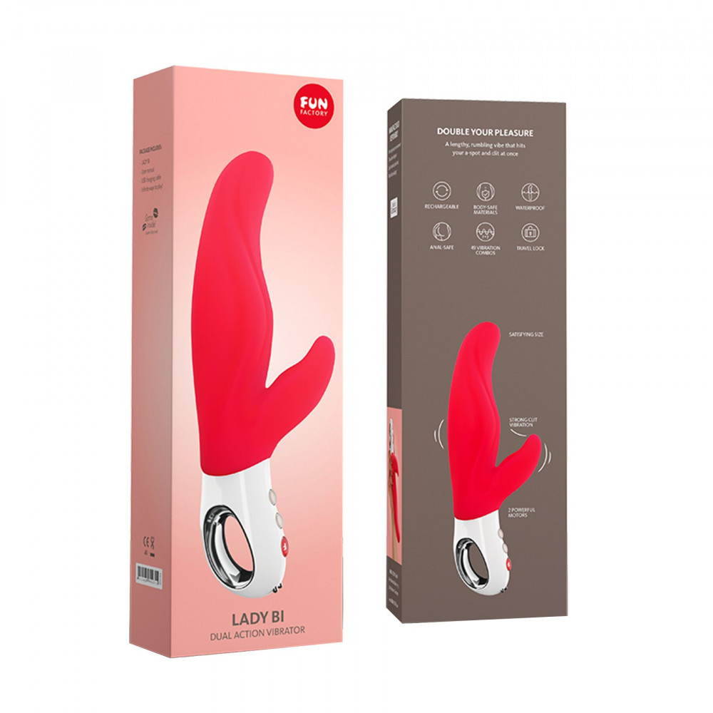 Вибратор-кролик - Вибратор-кролик для точки А Fun Factory LADY BI india red, 2 мотора, 12 режимов 3