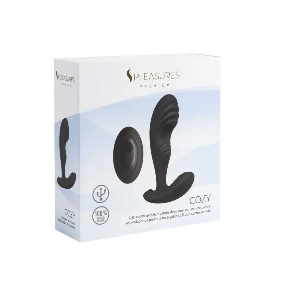 Массажёры простаты с вибрацией - Вибромассажер простаты S Pleasures Premium Cozy, черный, с рельефной головкой, 10 режимов 4