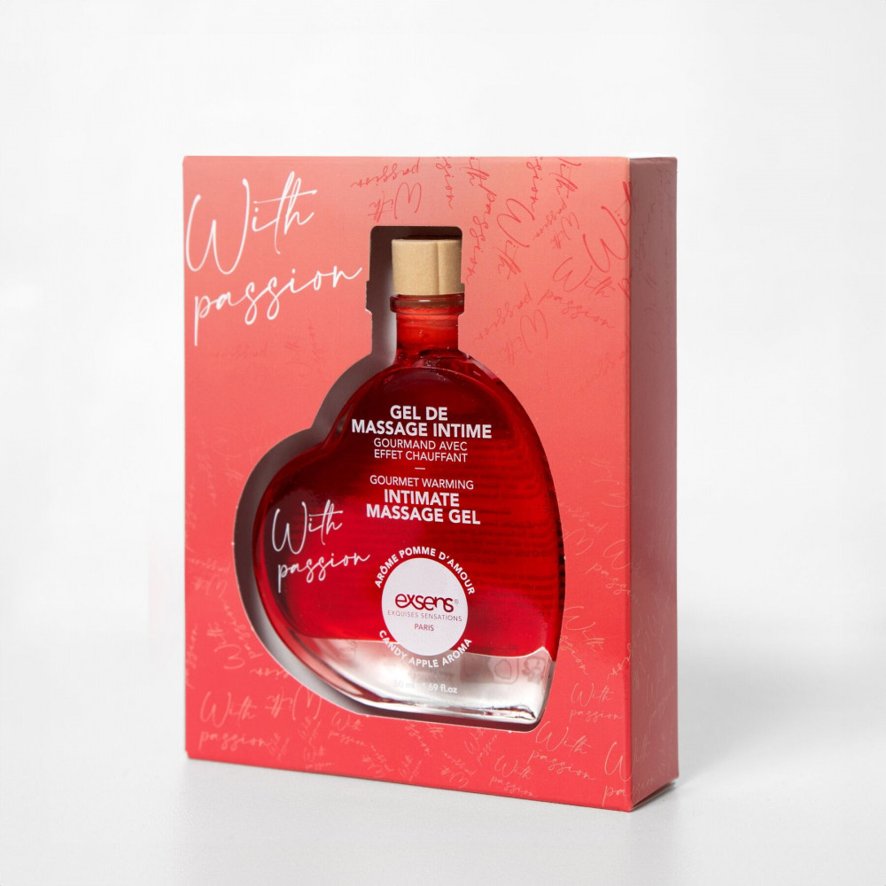 Массажные масла и свечи - Массажное масло EXSENS With Passion Candy Apple 50мл разогревающее, без сахара, съедобное 1