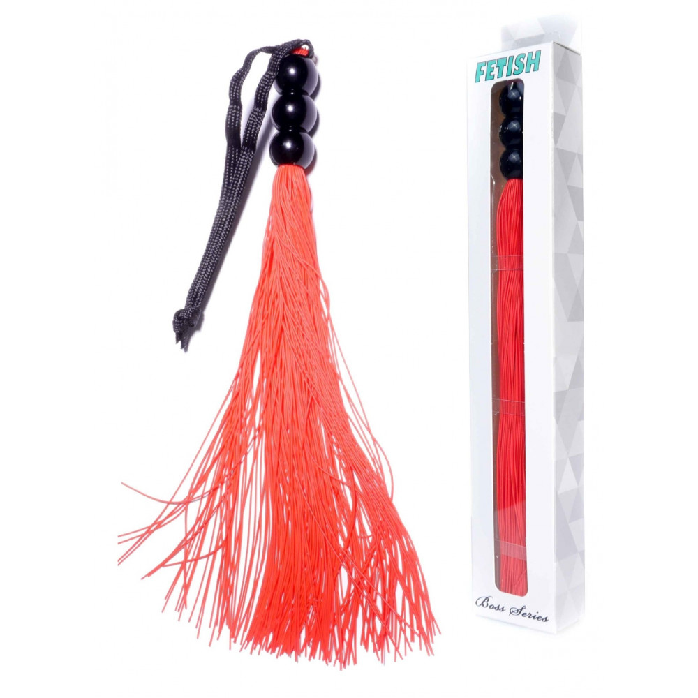 Электростимуляторы - Силиконовый флогер ( длина 26 см ) Fetish Boss Series - Silicone Whip Red 10