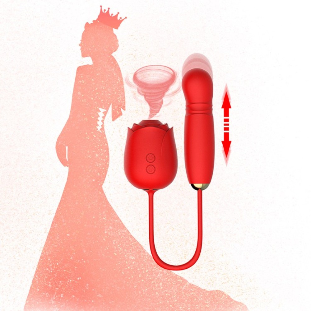 Секс игрушки - Вакуумный стимулятор в виде розы Every Night Toys с пульсацией, красный 9