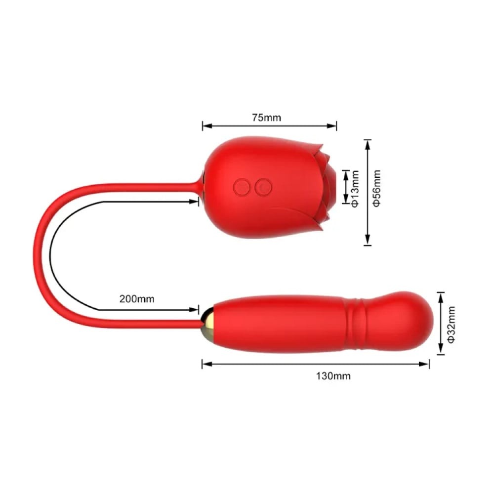 Секс игрушки - Вакуумный стимулятор в виде розы Every Night Toys с пульсацией, красный 7