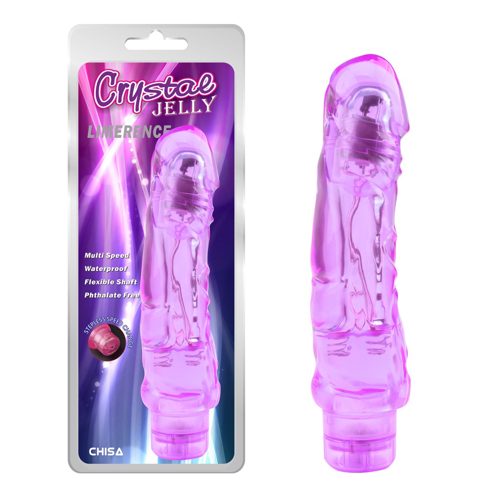 Секс игрушки - Вибромассажер Chisa Crystal Jelly Limerence с ярко выраженной головкой, фиолетовый