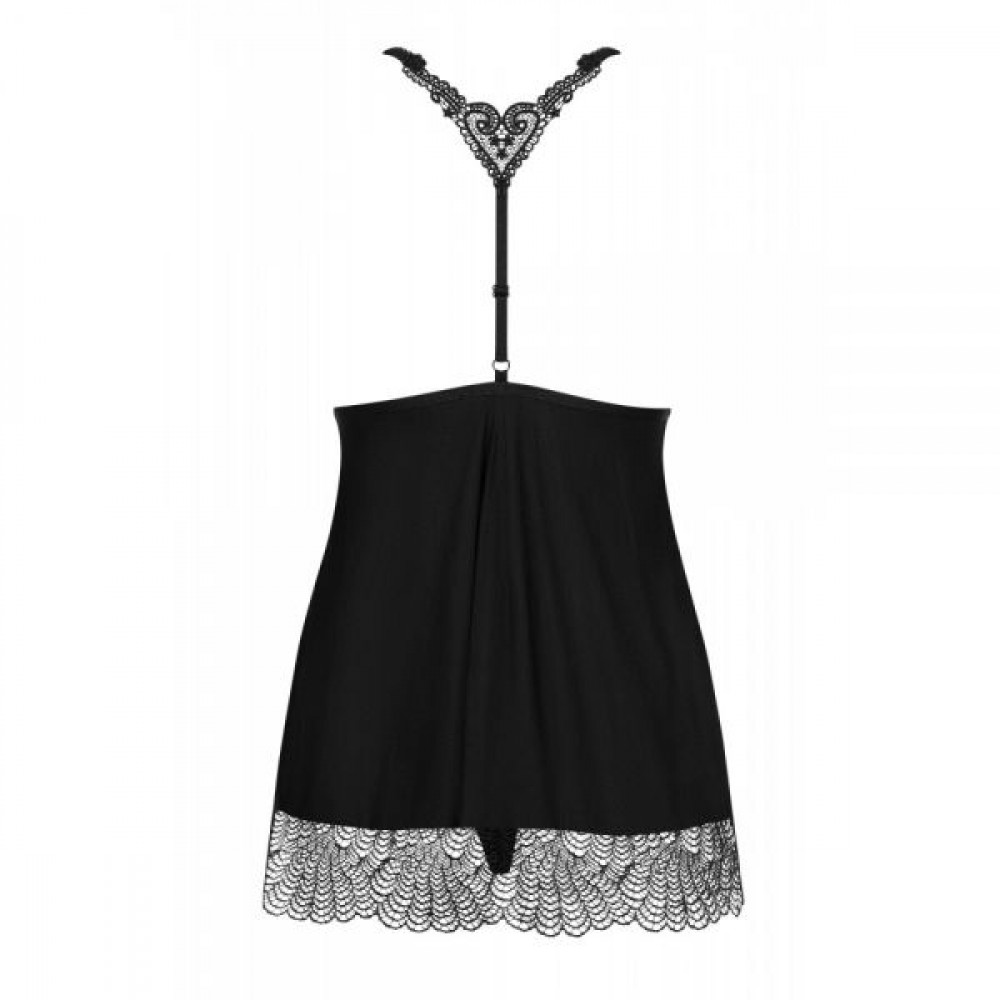 Эротические пеньюары и сорочки - Бебидолл Obsessive Chiccanta babydoll & thong black L/XL 3