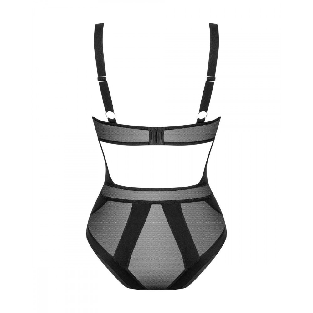Эротическое белье - Боди с полупрозрачными вставками Chic Amoria Obsessive, черное, XS/S 3
