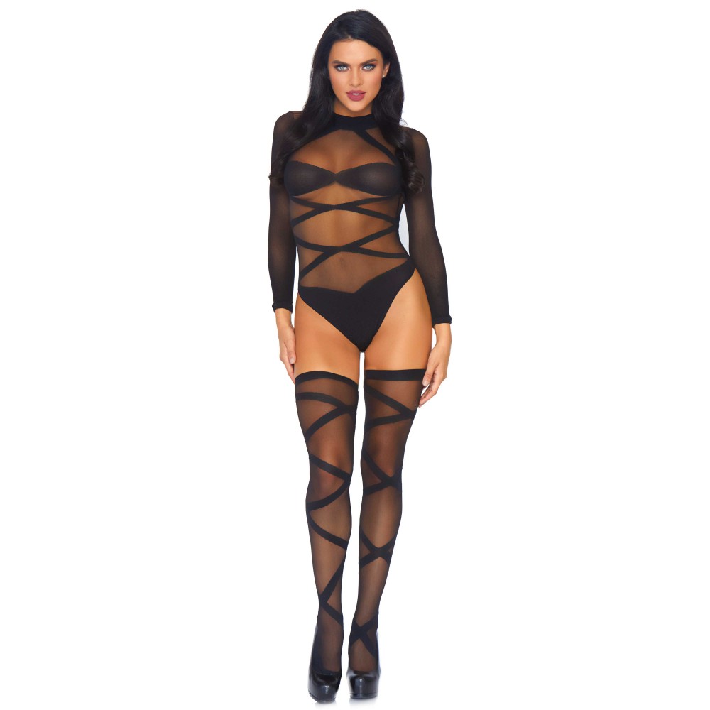 Чулки - Боди с чулками Leg Avenue, черный, размер One Size 3