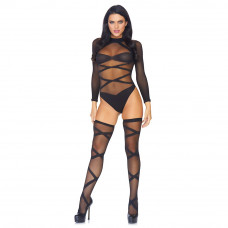 Боди с чулками Leg Avenue, черный, размер One Size