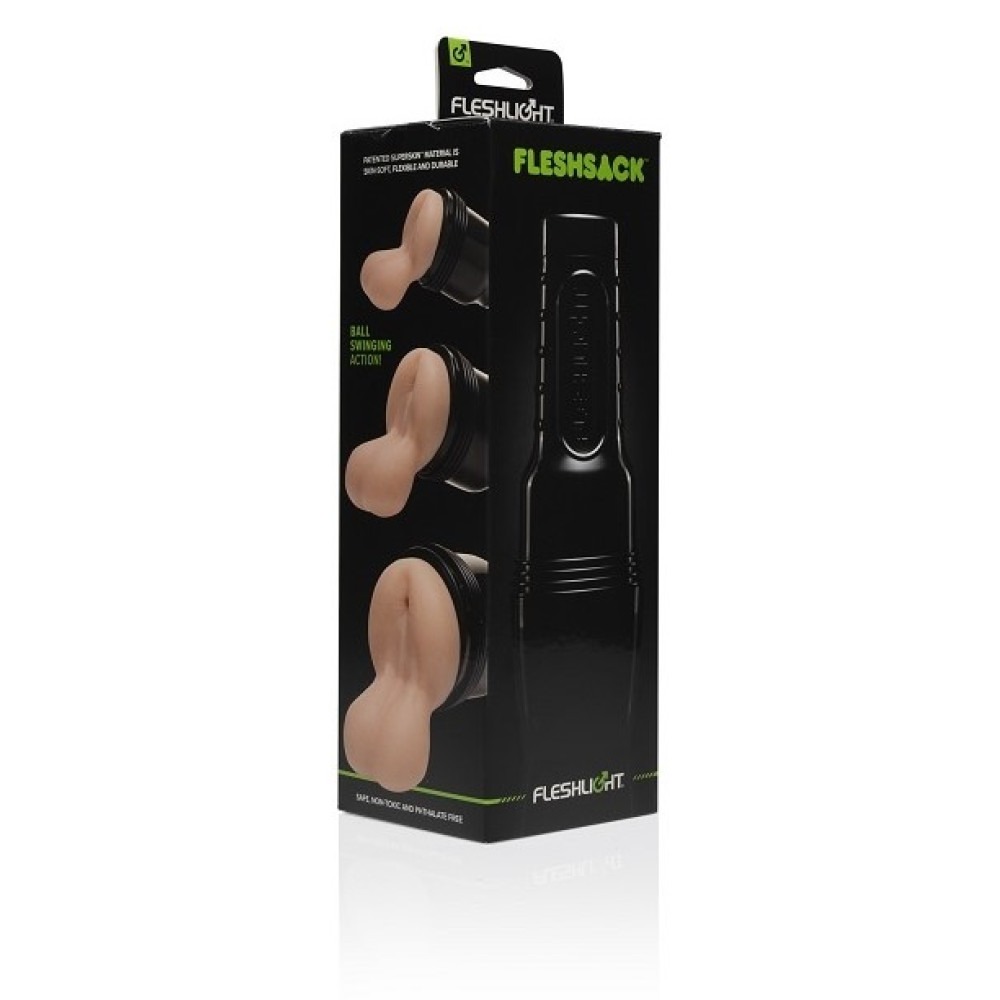 Секс игрушки - Мастурбатор анус с мошонкой, из киберкожи Fleshlight Light FleshSack, бежевый 7
