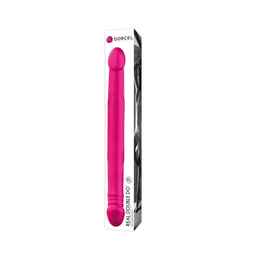 Двухсторонние фаллоимитаторы - Фаллоимитатор двусторонний Dorcel Real Double Do Magenta, диаметр 4см, длина 42см 2
