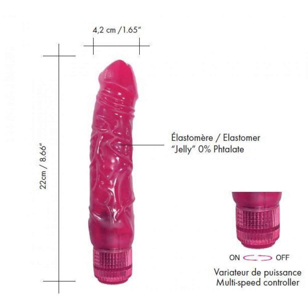 Фаллоимитаторы с вибрацией - Фаллоимитатор вибратор Dorcel Jelly Boy, диаметр 4,2см ТПЕ, плавная регулировка мощности вибрации 2