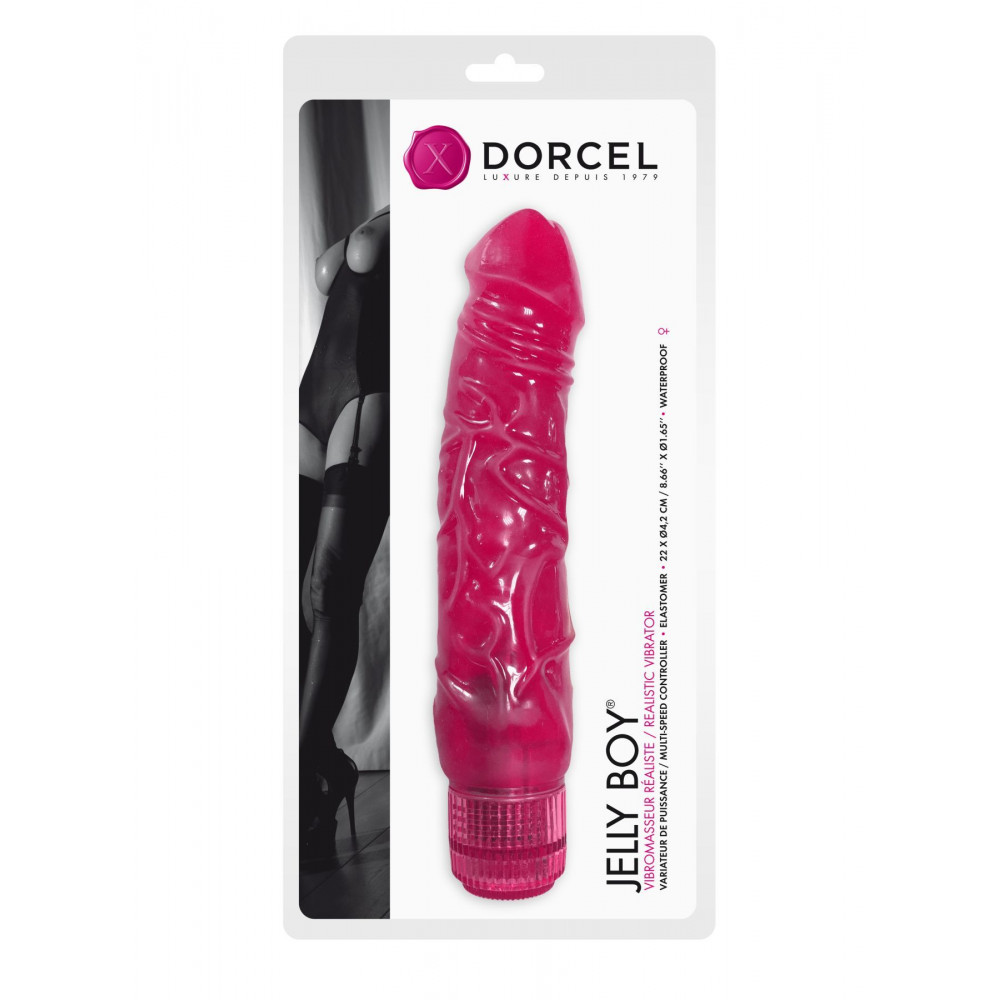 Фаллоимитаторы с вибрацией - Фаллоимитатор вибратор Dorcel Jelly Boy, диаметр 4,2см ТПЕ, плавная регулировка мощности вибрации 1