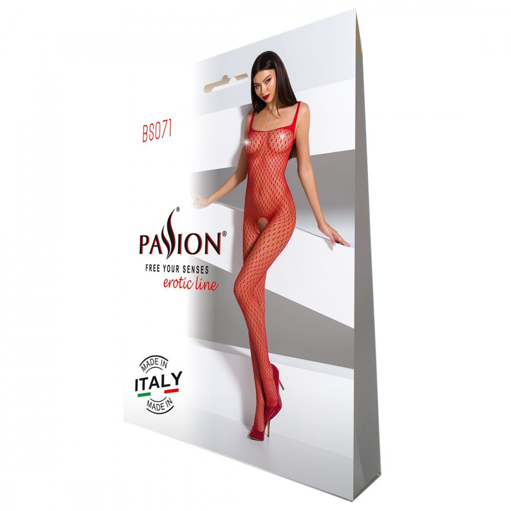 Бодистокинг - Бодистокинг Passion BS071 red, комбинезон на бретелях 2