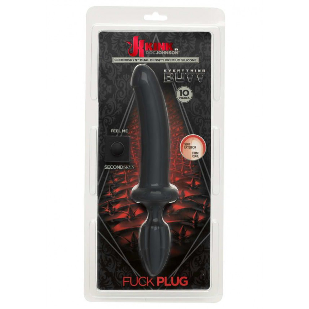 Анальная пробка - Анальный плаг с дилдо Doc Johnson Kink - Dual Density SECONDSKYN Fuck Plug - Black 1