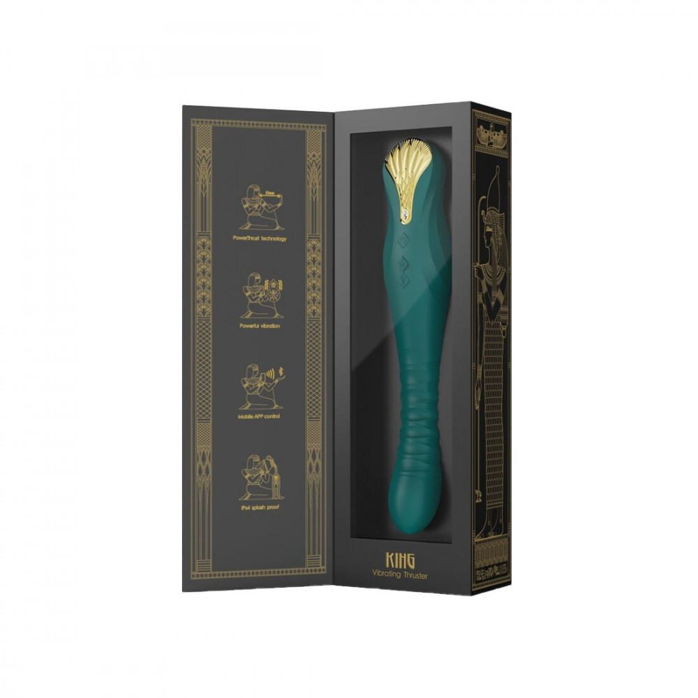 Вибраторы пульсаторы - Смартвибратор-пульсатор Zalo — King Turquoise Green, кристалл Swarovski 2