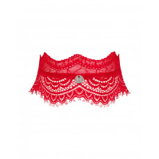 Широкий кружевной чокер Obsessive Bergamore choker, red