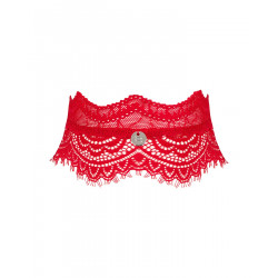 Широкий кружевной чокер Obsessive Bergamore choker, red