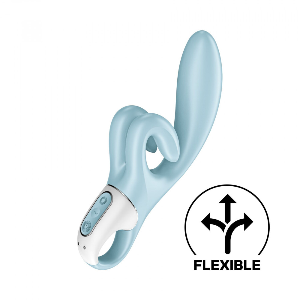 Вибратор-кролик - Вибратор-кролик Satisfyer Touch Me Blue, двойной отросток, 3 мощных мотора