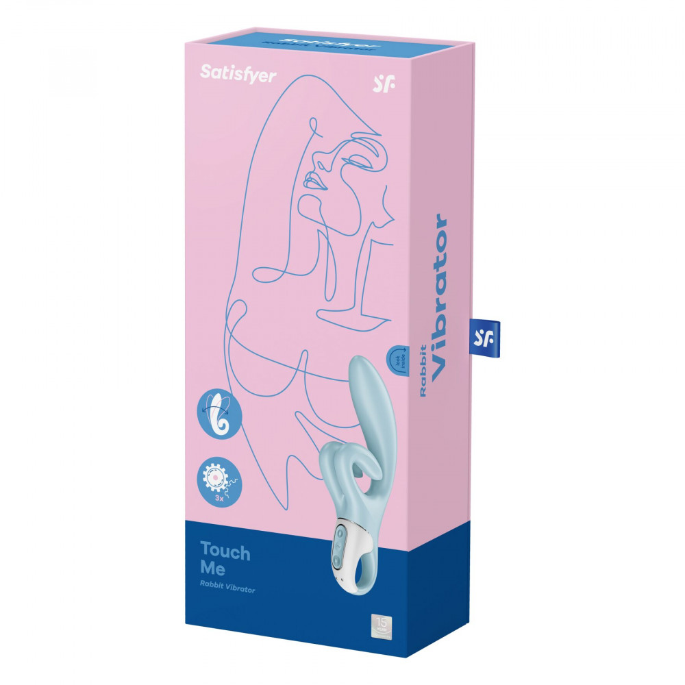 Вибратор-кролик - Вибратор-кролик Satisfyer Touch Me Blue, двойной отросток, 3 мощных мотора 1