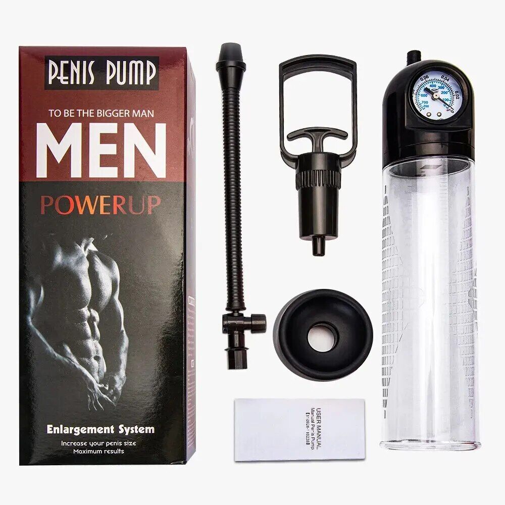 Вакуумная помпа на член - Вакуумная помпа Men Powerup со стрелочным манометром и ручным насосом 5