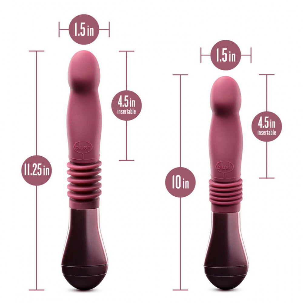 Вибраторы пульсаторы - Пульсатор Temptasia by Blush - Trixie Thrusting Dildo - Wine Red 5