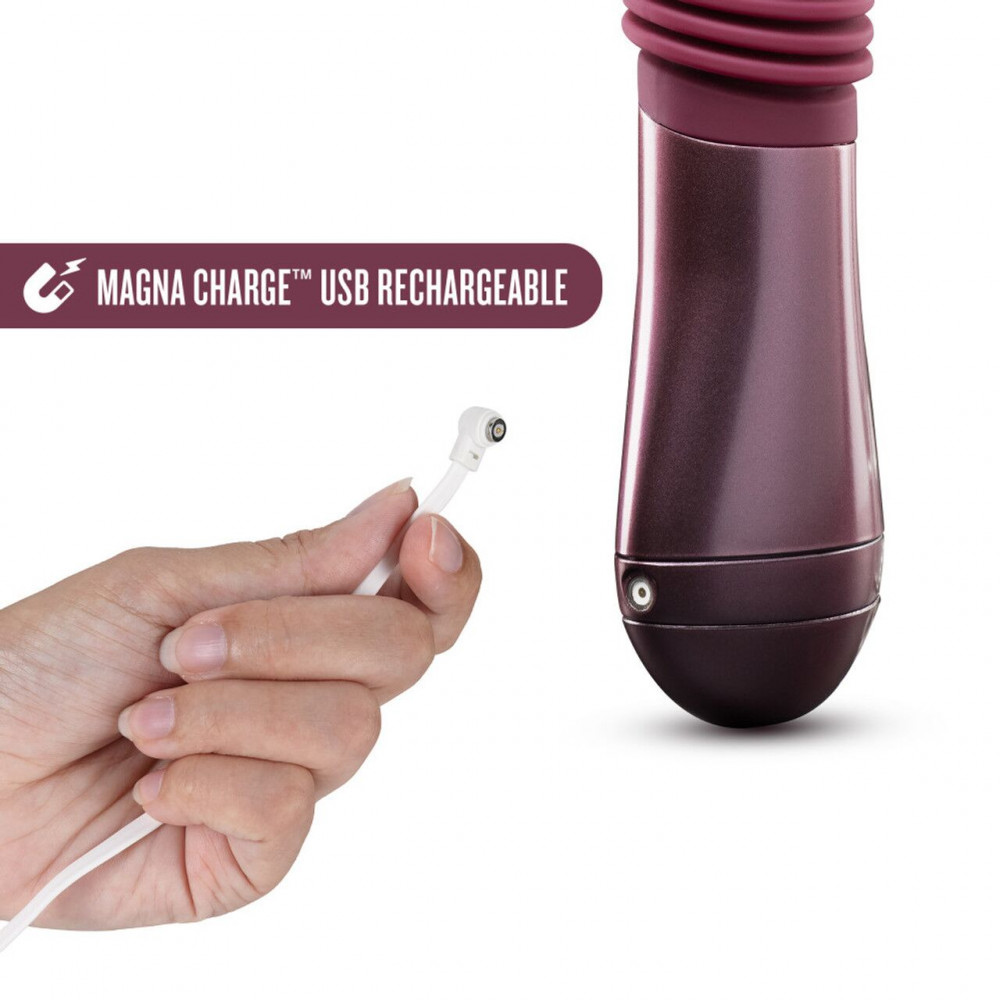 Вибраторы пульсаторы - Пульсатор Temptasia by Blush - Trixie Thrusting Dildo - Wine Red 7