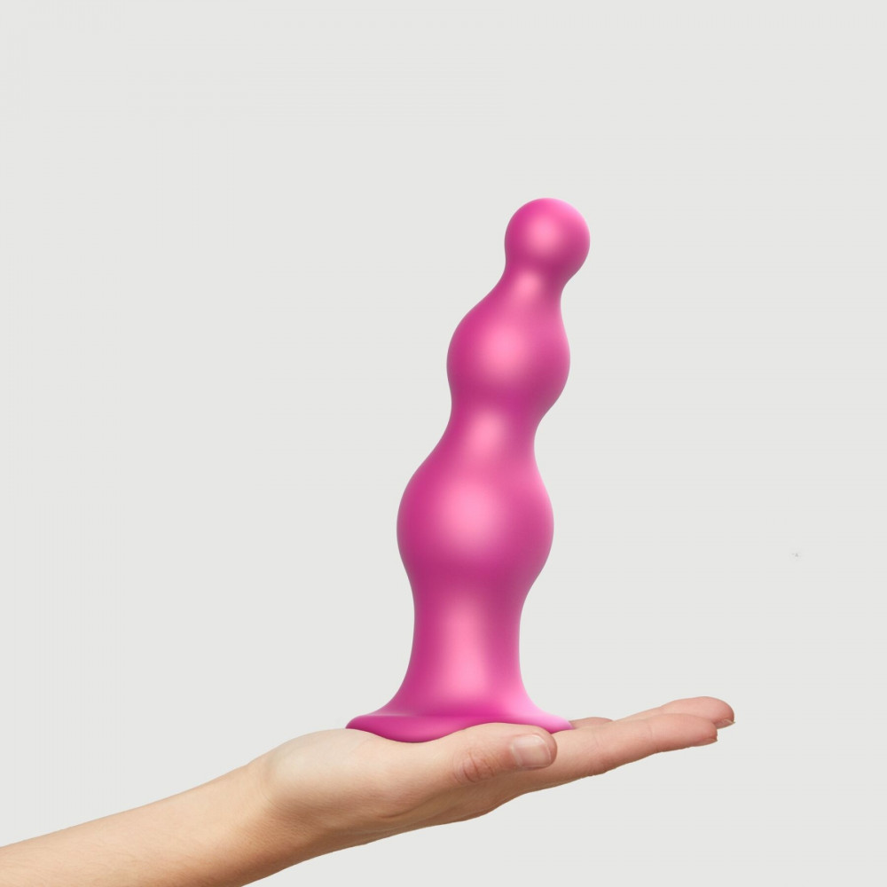 Страпон - Насадка для страпона Strap-On-Me Dildo Plug Beads Framboise Metallic XXL 5