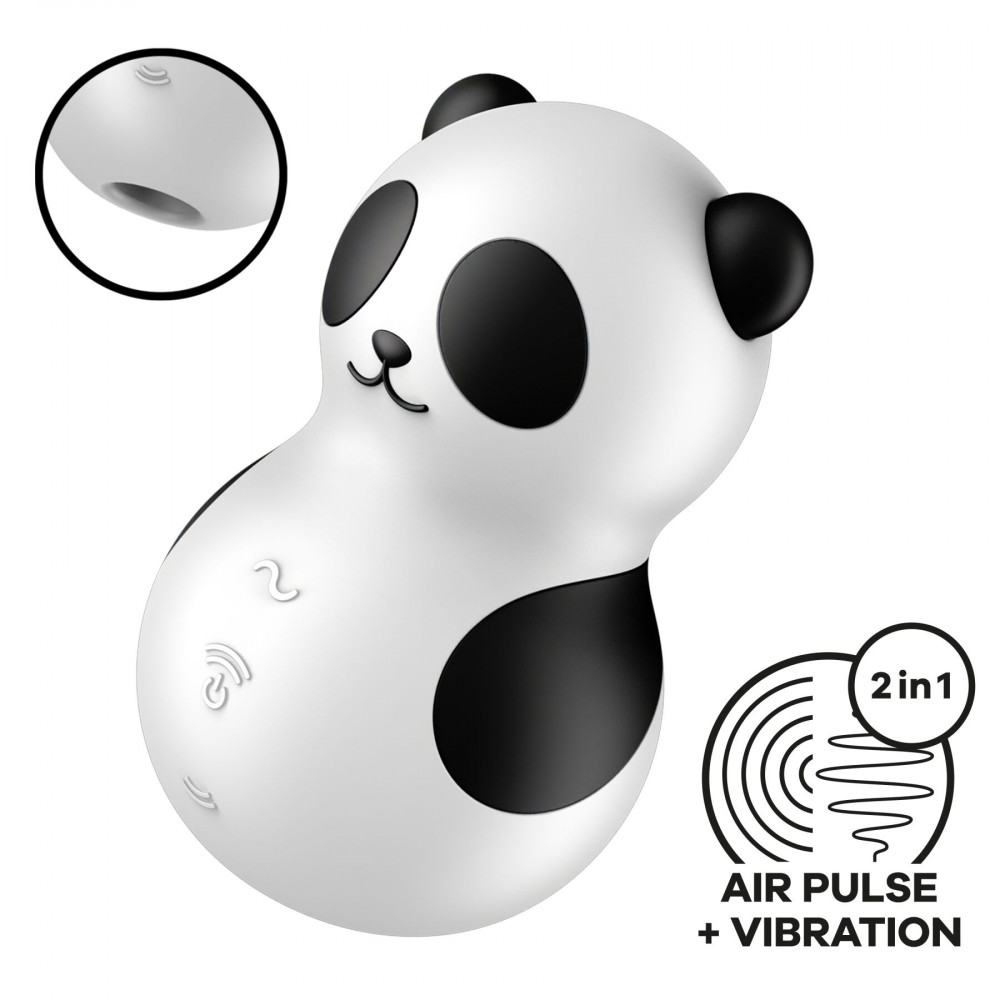 Вибраторы вакуумные - Вакуумный стимулятор с вибрацией Satisfyer Pocket Panda