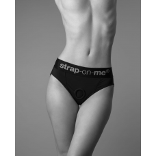 Трусики для страпона, L, Strap-On-Me кольцевое крепление, с отрытыми ягодицами, черные